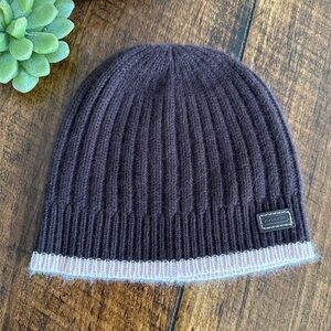 COACH | Winter Beanie in a Wool Cashmere Blend with Leather Logo Patch, OS